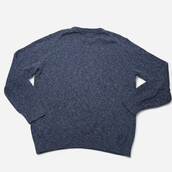 L.L. Bean Blue Cotton Knit Crewneck Sweater Mens XL Classic Vintage Style Fall - Picture 4 of 5
